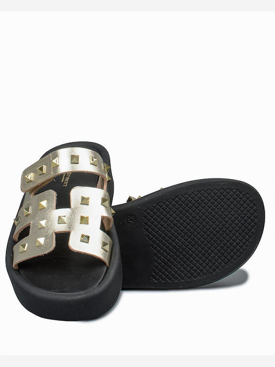Γυναικεία Σανδάλια Flatforms Χρυσά