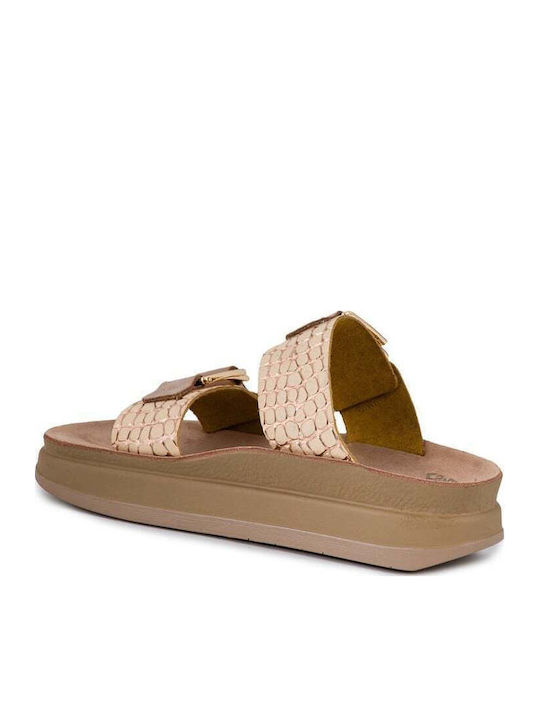 Leather Women's Anatomic Sandals Rosegold Croco