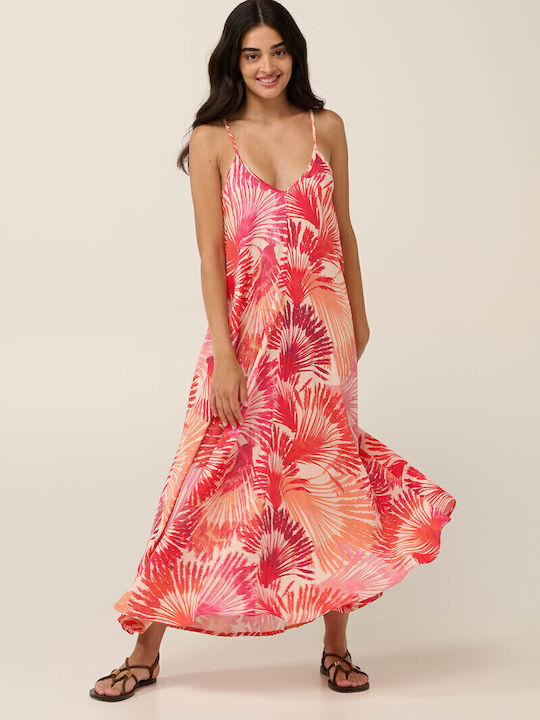 Summer Maxi Slip Dress Coral