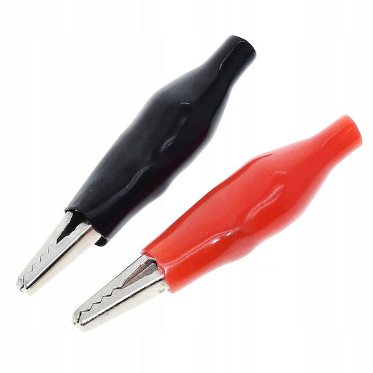 Crocodile Clips 2pcs Black + Red Insulated 5a