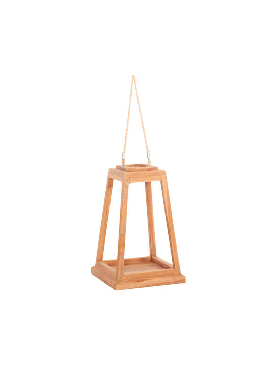 HomeMarkt Φαναράκι Ξύλινο Επιτραπέζιο Μπεζ 25x25x39εκ.