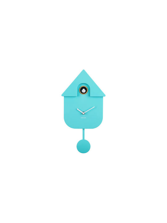 Karlsson Cuckoo Wall Clock Plastic Turquoise 21.5x41cm