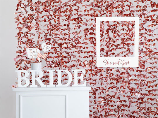 Dekorativer Vorhang Roségold Blumen Folie 100x210cm