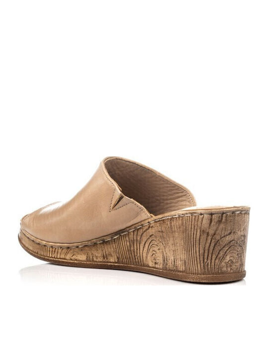 Damenplattformen Beige