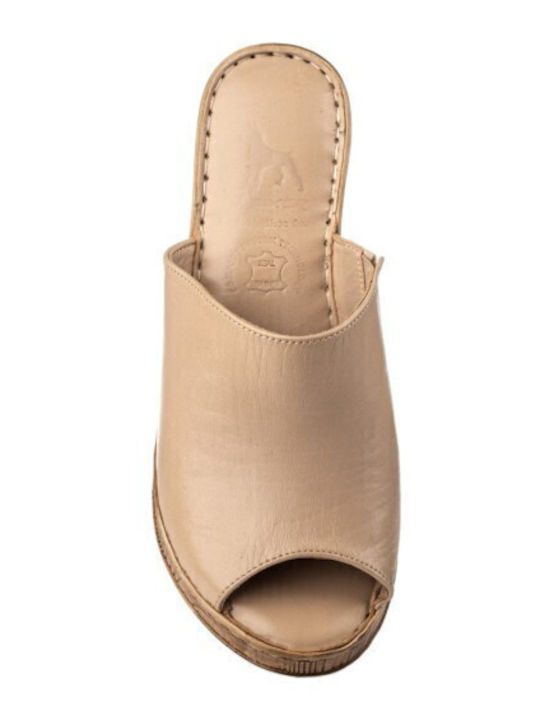 Damenplattformen Beige