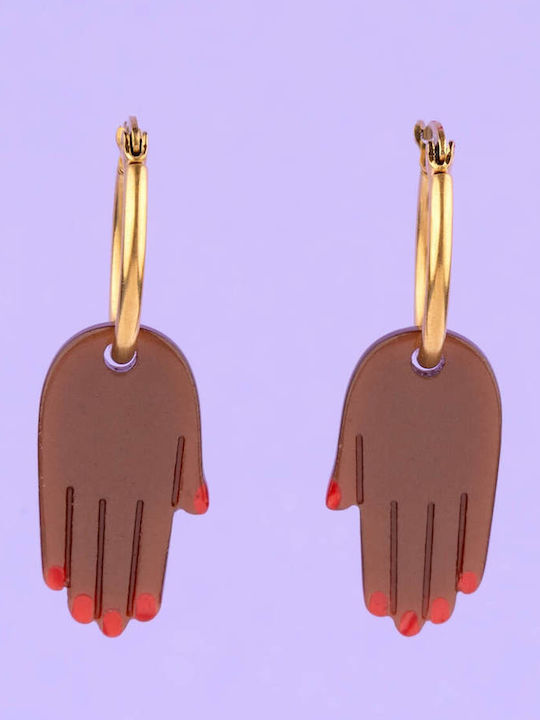 Coucou Suzette Earrings Hoops made of Steel Gold Plated