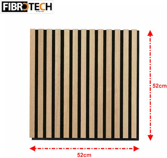 3D Wooden Decorative Sound-Absorbing Wall Panel – Square – Fibrotech – “ash” – 52cm X 52cm – 2 Pieces 2344644