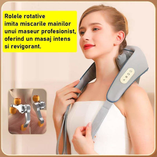 Συσκευή Μασάζ Shiatsu για τον Αυχένα, την Πλάτη & το Σώμα με Λειτουργία Θέρμανσης Γκρι