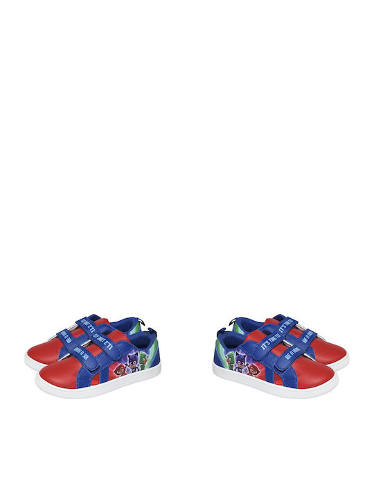 Pj Masks Kids Sneakers with Hoop & Loop Closure Red