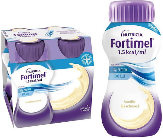 Nutricia Fortimel Protein 1.5kcal Ειδικό Συμπλήρωμα Διατροφής 4 x 200ml Βανίλια