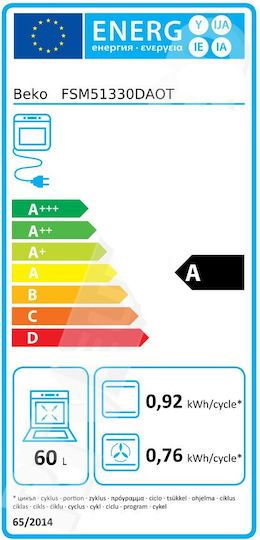 Beko Aragaz cu Gaz Lichefiat & Electricitate 60lt cu Plite pe Gaz Lichefiat L50cm. Black