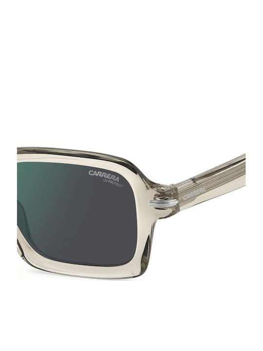 Carrera Unisex Sunglasses With Transparent Horn-Rimmed Frame And Grey Lens 358/S R1T/MT
