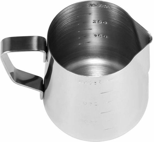 Siks Cana Gradată pentru Lapte, Pitcher pentru Spumare Lapte, Stil Barista Cappuccino, Mâner, 350 ml, Oțel Inoxidabil