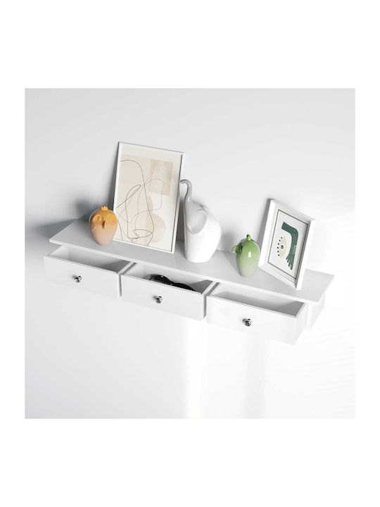 Wand-Wohnzimmer Schrank aus MDF Weiß 80x15x10cm