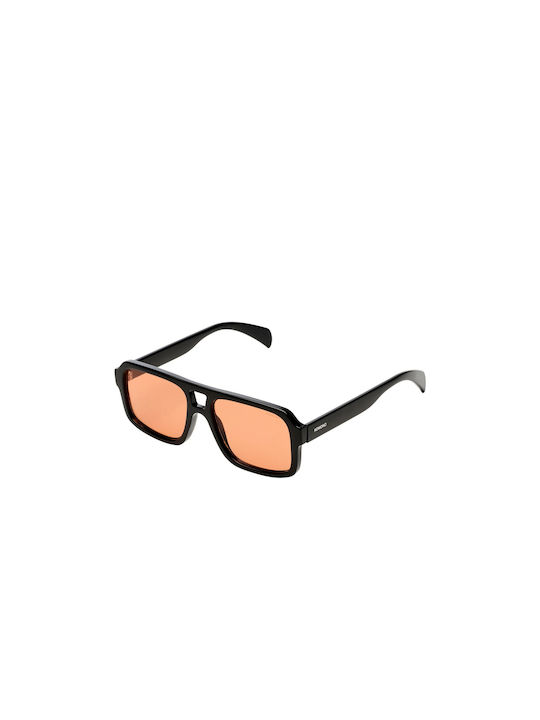 Komono Unisex Γυαλιά Ηλίου με Μαύρο Κοκκάλινο Σκελετό και Πορτοκαλί Φακό kom-S11303