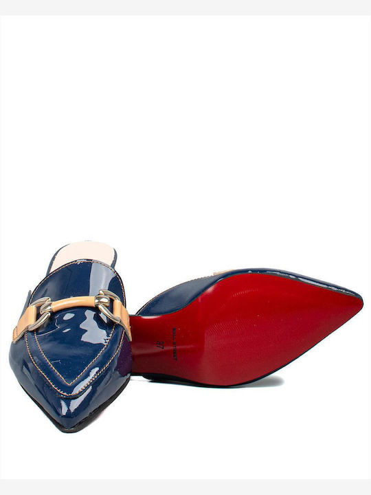 Mules with Heel in Blue Color