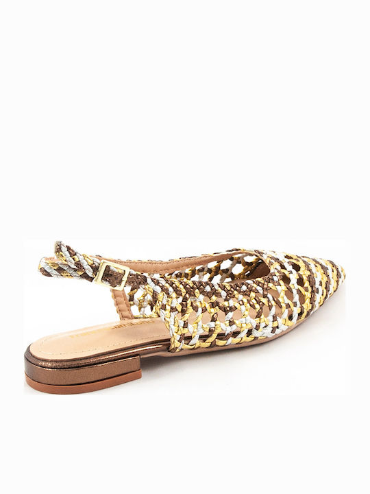 Women's Ballerina Shoes Slingback Gold