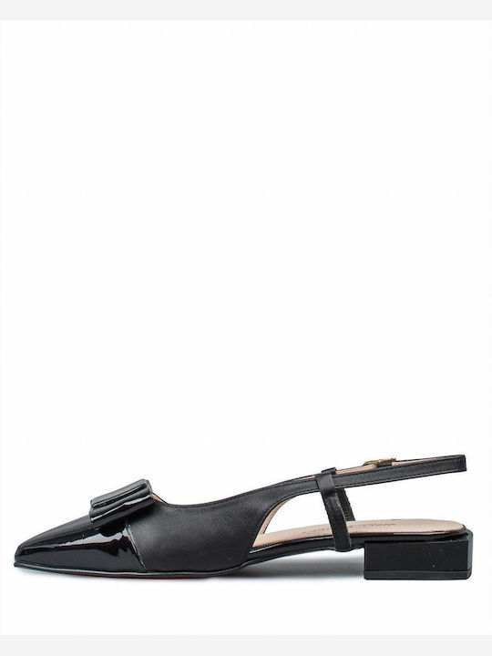 Γυναικείες Μπαλαρίνες Slingback με Λουράκι σε Μαύρο Χρώμα