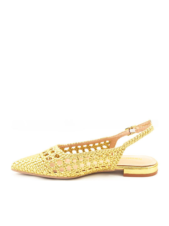 Γυναικείες Μπαλαρίνες Slingback Χρυσές
