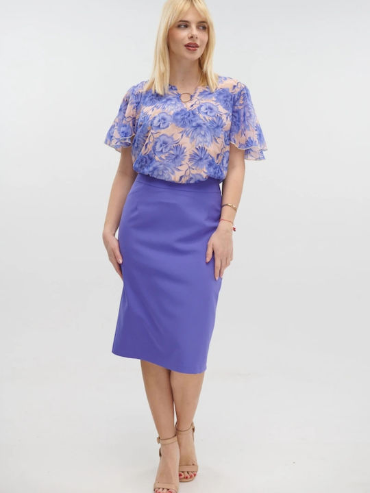 High-waisted Midi Skirt Lila