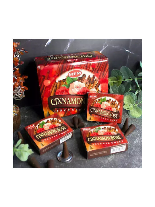 Αρωματικοί Κώνοι Hem Κανέλα Τριαντάφυλλο Cinnamon Rose Cones 10τμχ