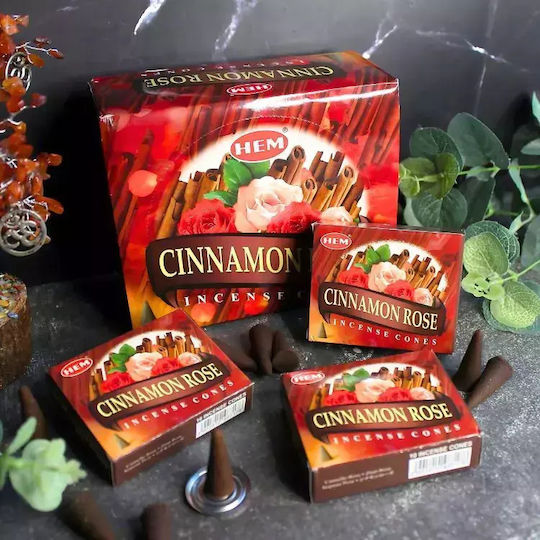 Hem Scented Cones Cinnamon Rose 10pcs