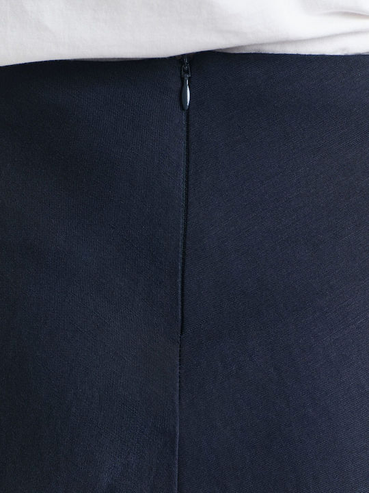 Λινή Midi Φούστα Navy Blue