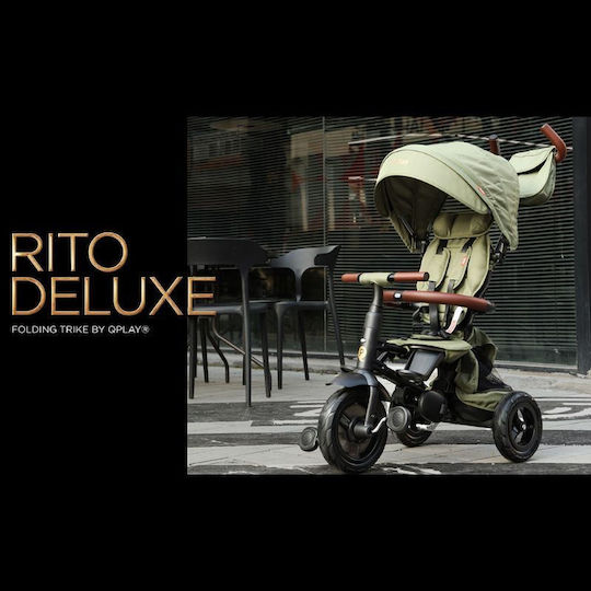 Q Play Rito Deluxe Air Πτυσσόμενο & Μετατρεπόμενο για 10 Μηνών Gel Grey