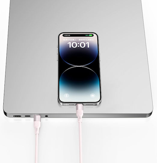 Recci USB 2.0 Cable USB-C male - USB-C 100W PD Λευκό 1.5m RS22CC