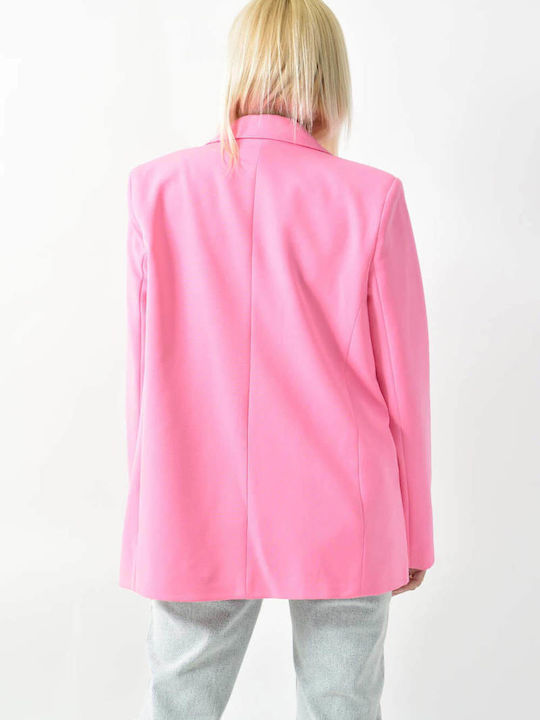 Potre Lung Blazer pentru femei Sacou ROZ