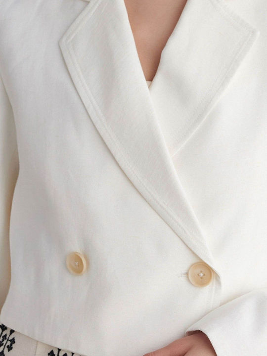 attrattivo Κοντό Γυναικείο Σακάκι Off White