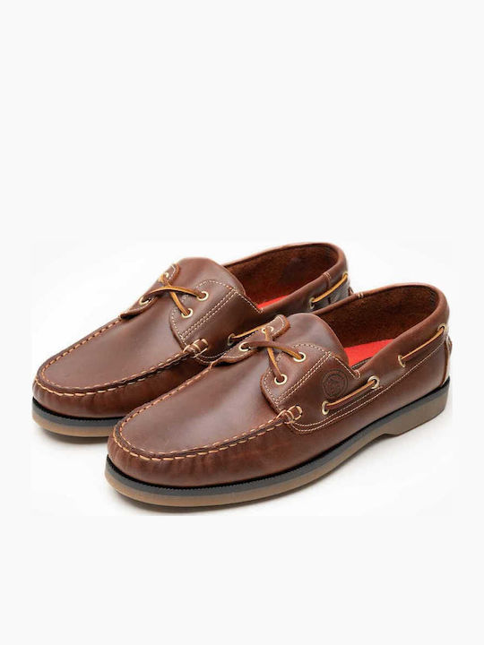 Δερμάτινα Ανδρικά Boat Shoes σε Ταμπά Χρώμα
