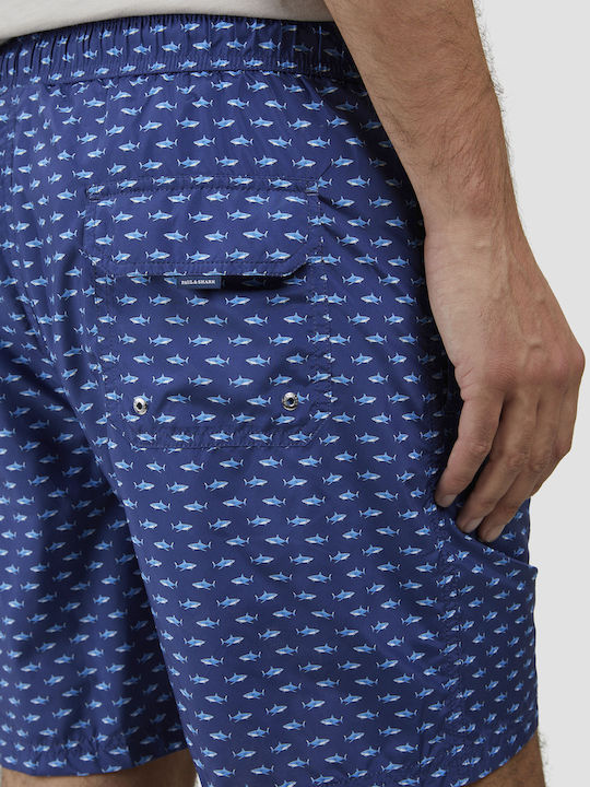 Men's Swimwear Shorts Blue with Patterns