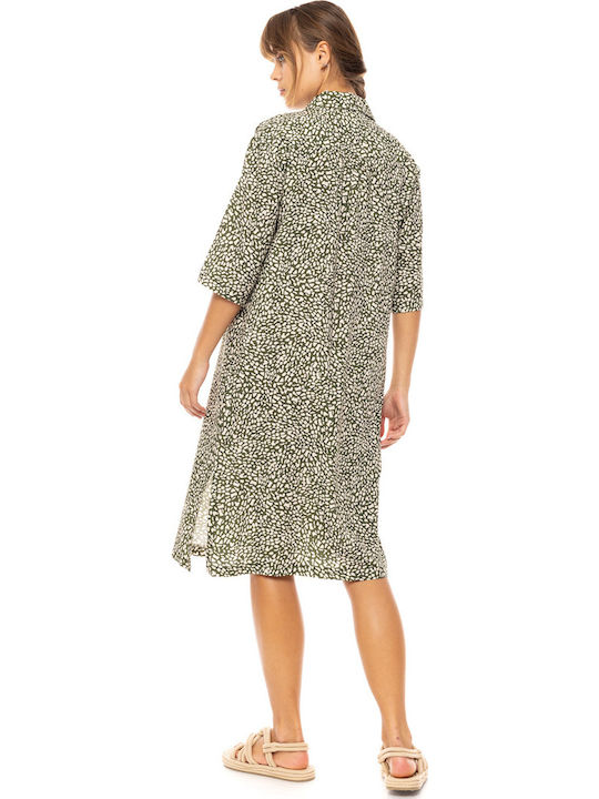Pink Label Feminin Rochie de Plajă Ditsy Green