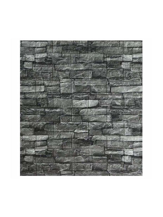 Tapet 3D autoadeziv model relief piatră Siks gri design modern rezistent la apă ușor de curățat dimensiuni 77x70cm