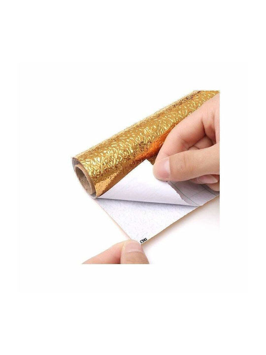 Siks folie de aluminiu autoadezivă pentru protecția bucătăriei, rezistentă la apă, auriu 61 x 300 cm
