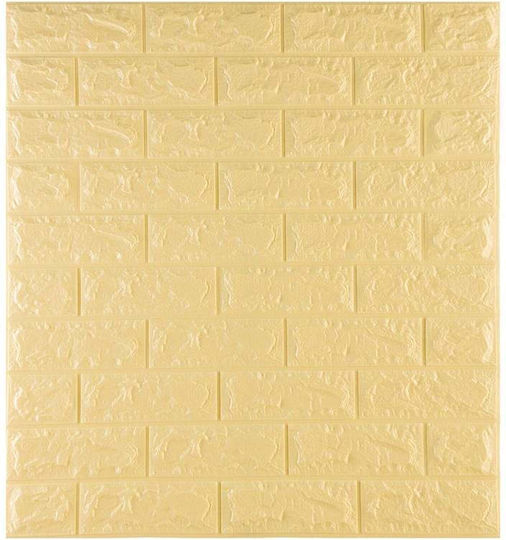 3d Self-adhesive Wallpaper Siks Brick Relief Model Light Yellow Modern Design Water Resistant Easy To Clean Dimensions 77x70cm 3d Self-adhesive Wallpaper Siks Brick Relief Model Light Yellow Modern Design Water Resistant Easy To Clean Dimensions 77x70cm