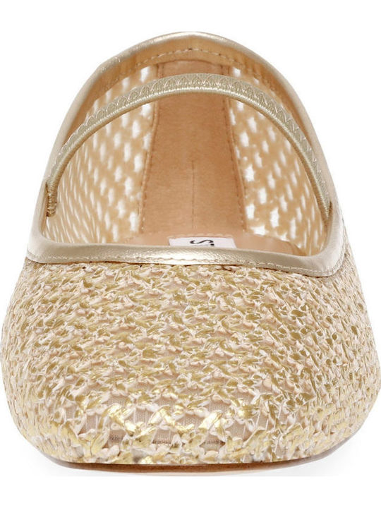 Majorca Damen Ballerinas mit Riemen in Gold Farbe
