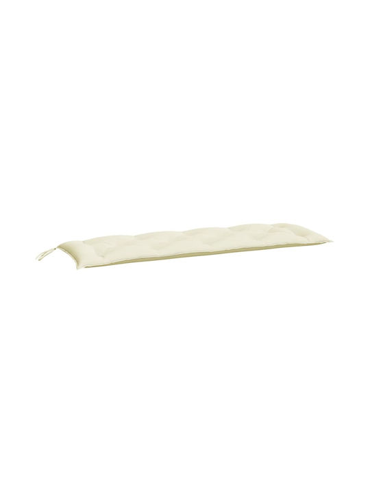 vidaXL Waterproof Bench Cushion for Garden Bench with Backrest Cream White 2 Pieces 50x150cm