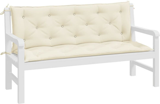 vidaXL Waterproof Bench Cushion for Garden Bench with Backrest Cream White 2 Pieces 50x150cm