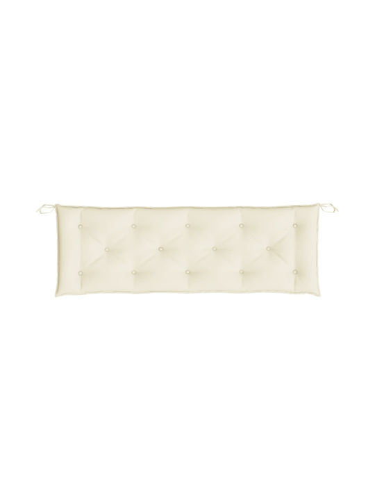 vidaXL Waterproof Bench Cushion for Garden Bench with Backrest Cream White 2 Pieces 50x150cm