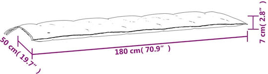 vidaXL Pernă Waterproof Pentru Bancă De Grădină Gri 50x180cm