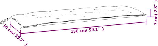 vidaXL Waterproof Bench Cushion for Garden Bench with Backrest Cream White 2 Pieces 50x150cm
