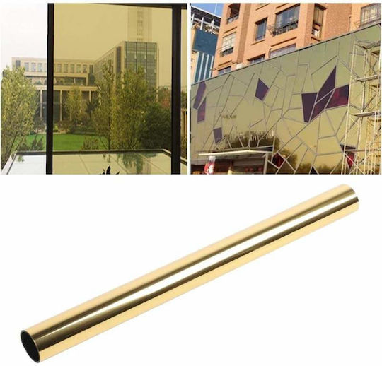 Folie Reflectorizantă Siks pentru Ferestre Interioare Efect Oglindă Protecție UV Solară 45 X 300 Cm Aurie