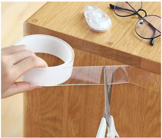 Siks Doppelseitiges Klebeband Wiederverwendbar Nach dem Waschen Transparente Farbe 2 Meter