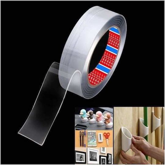 Siks Double-sided Adhesive Tape Reusable After Washing Transparent 2cm X 4.5m