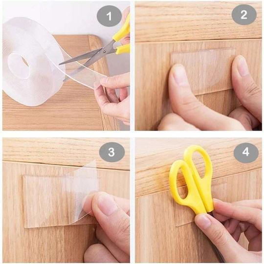 Set 3 Benzi Adezive Dublu Adezive Siks 3x3 Metri 9m Izolante Impermeabile Reutilizabile Tehnologie Nano Transparentă