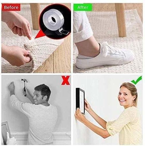 Siks Double-sided Adhesive Tape Reusable After Washing Transparent 2cm X 4.5m