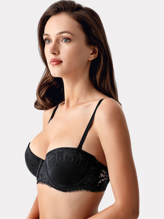 Black Strapless Σουτιέν με Ελαφριά Ενίσχυση