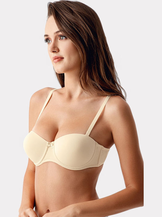 Push Up Strapless Bra Beige